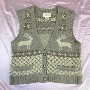 Ralph Lauren Chunky Brown Beige Sweater Vest size M